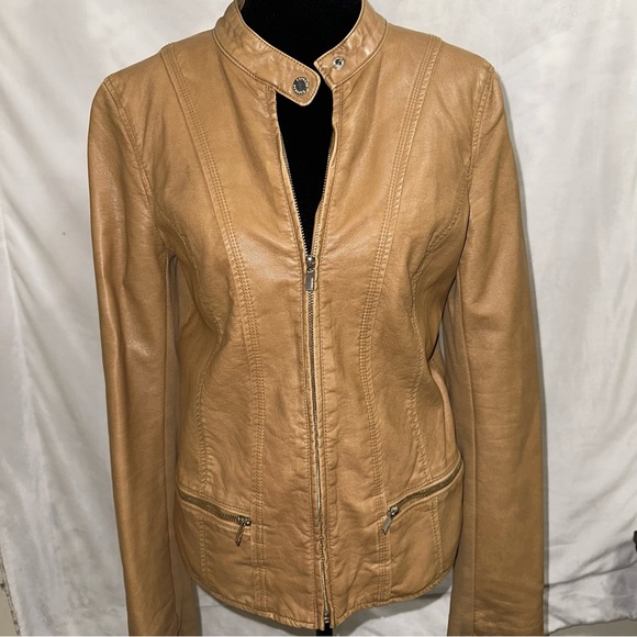 Express Jackets & Blazers - Express Leather Jacket Tan